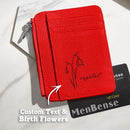 Custom Name & Birth Flower PU Leather Wallet