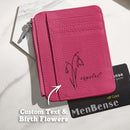Custom Name & Birth Flower PU Leather Wallet