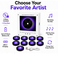 Custom Mini Vinyl Record Player with 9 Magnetic Discs, Personalized Music Gift for Couples, Anniversary & Special Memories