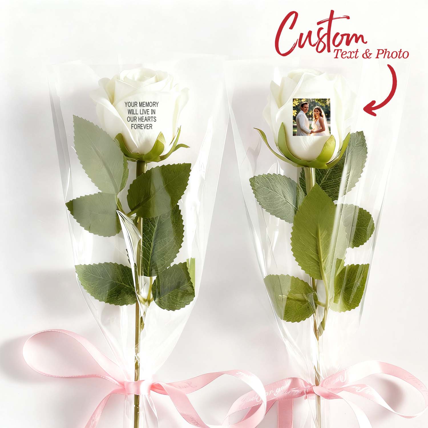 Custom Photo &amp; Text Rose (Multiple Colors Available) – Personalized Valentine's &amp; Mother's Day Gift