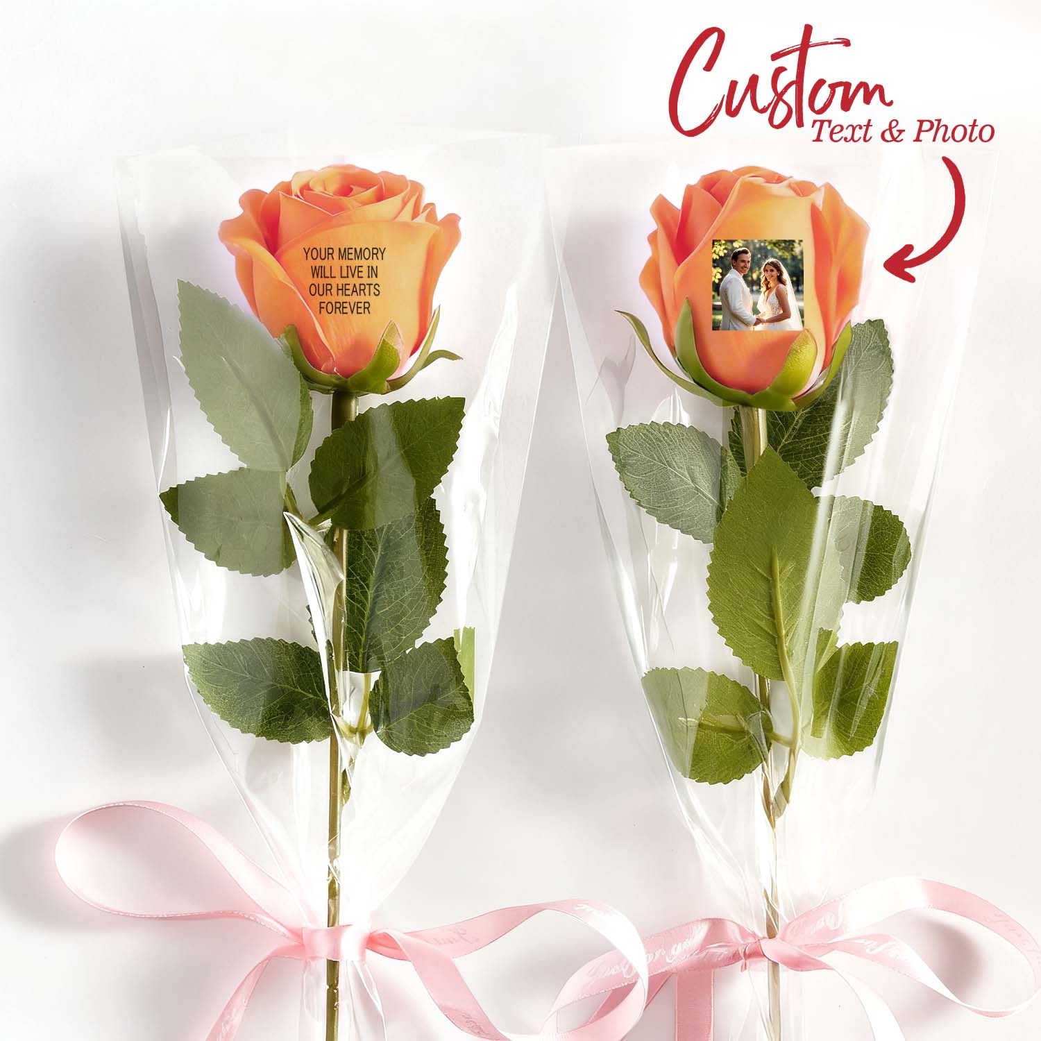 Custom Photo &amp; Text Rose (Multiple Colors Available) – Personalized Valentine's &amp; Mother's Day Gift