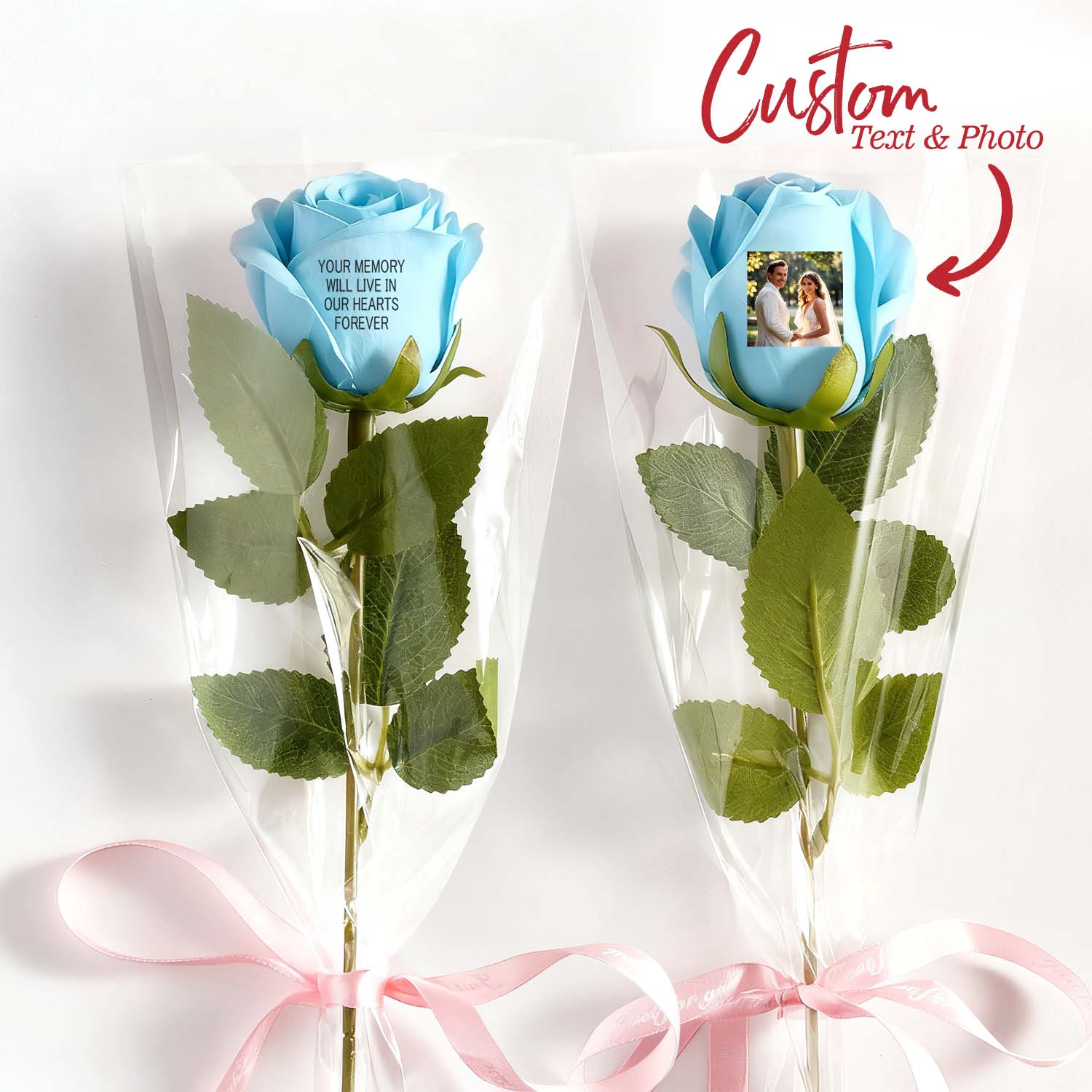 Custom Photo &amp; Text Rose (Multiple Colors Available) – Personalized Valentine's &amp; Mother's Day Gift