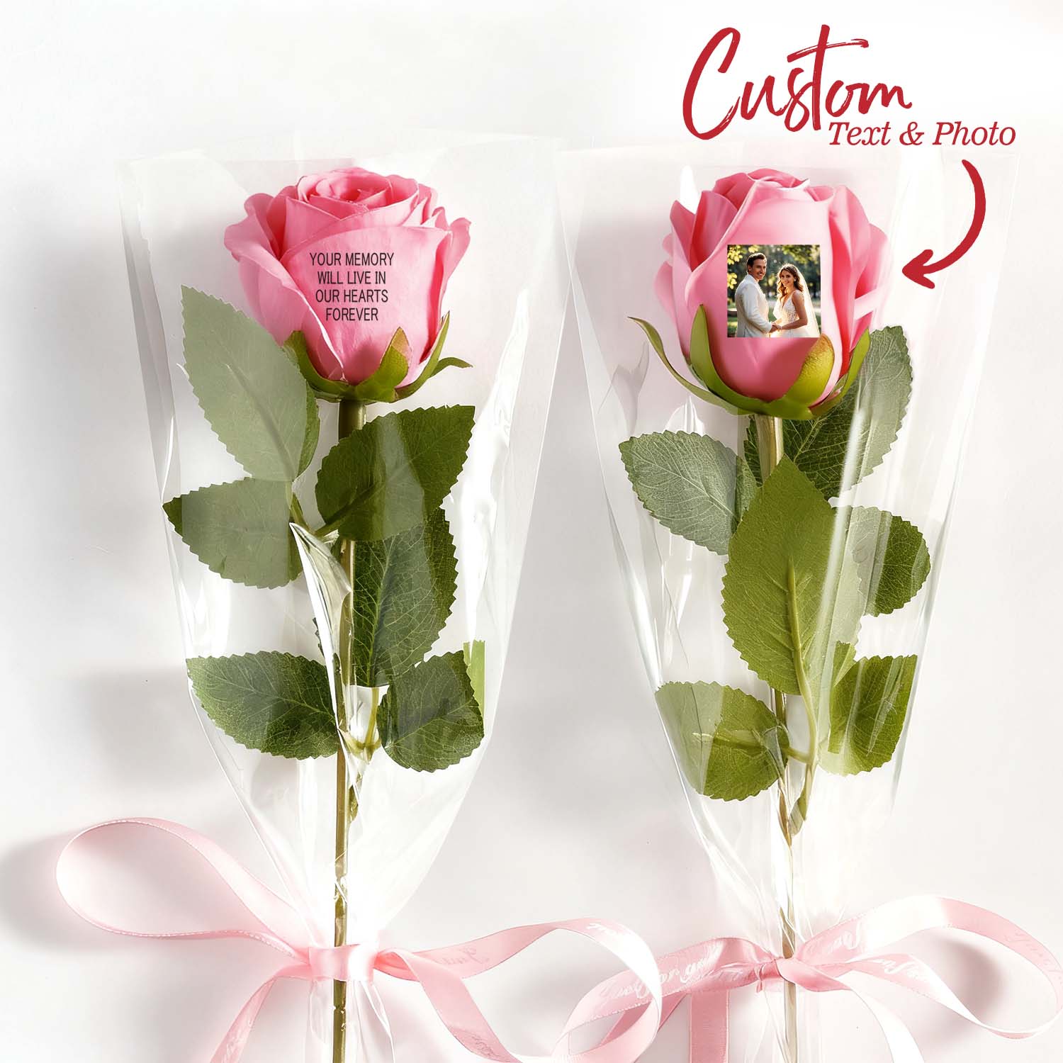 Custom Photo &amp; Text Rose (Multiple Colors Available) – Personalized Valentine's &amp; Mother's Day Gift