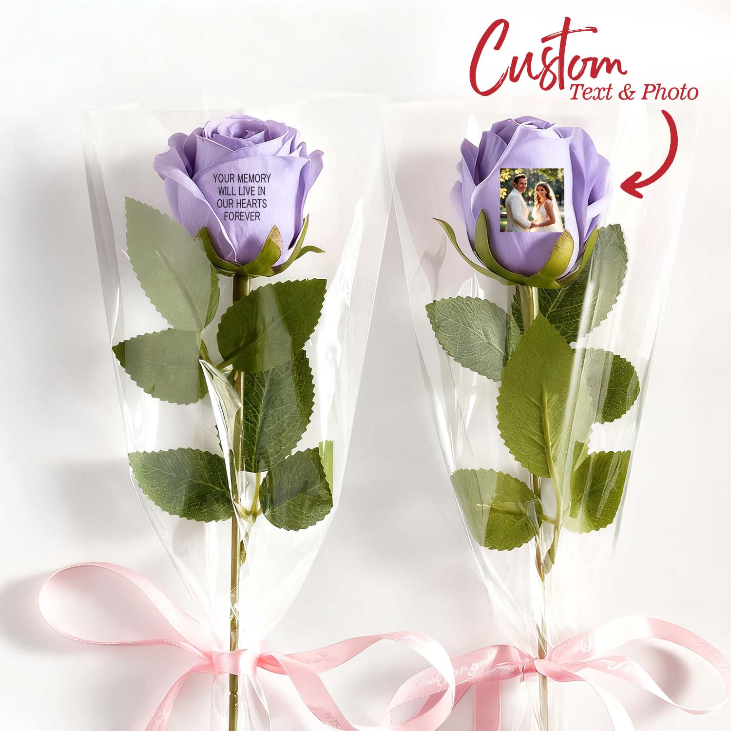 Custom Photo &amp; Text Rose (Multiple Colors Available) – Personalized Valentine's &amp; Mother's Day Gift