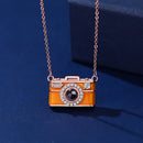 Personalized Camera Design Photo Necklace | Necklace with Projection Stones Showing a Photo Inside