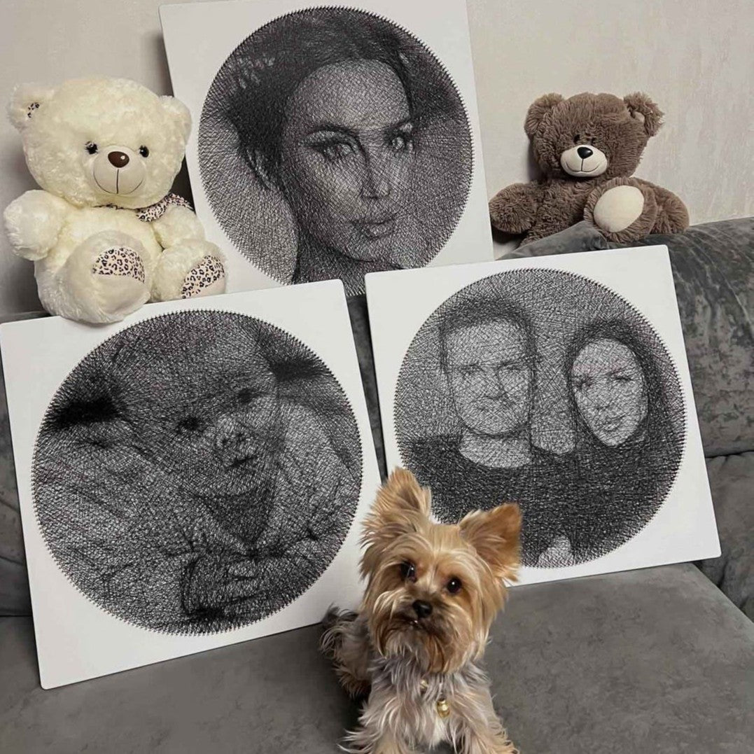 Kişiye Özel String Art (Filografi) Tablo Seti – Fotoğrafından El Yapımı İp Sanatı | Türkiye Üretim