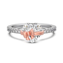 Heart &amp; Bow 925 Sterling Silver Ring – Romantic Gift with Zircon Details | Valentine's Day