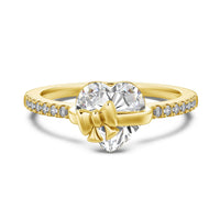 Heart &amp; Bow 925 Sterling Silver Ring – Romantic Gift with Zircon Details | Valentine's Day