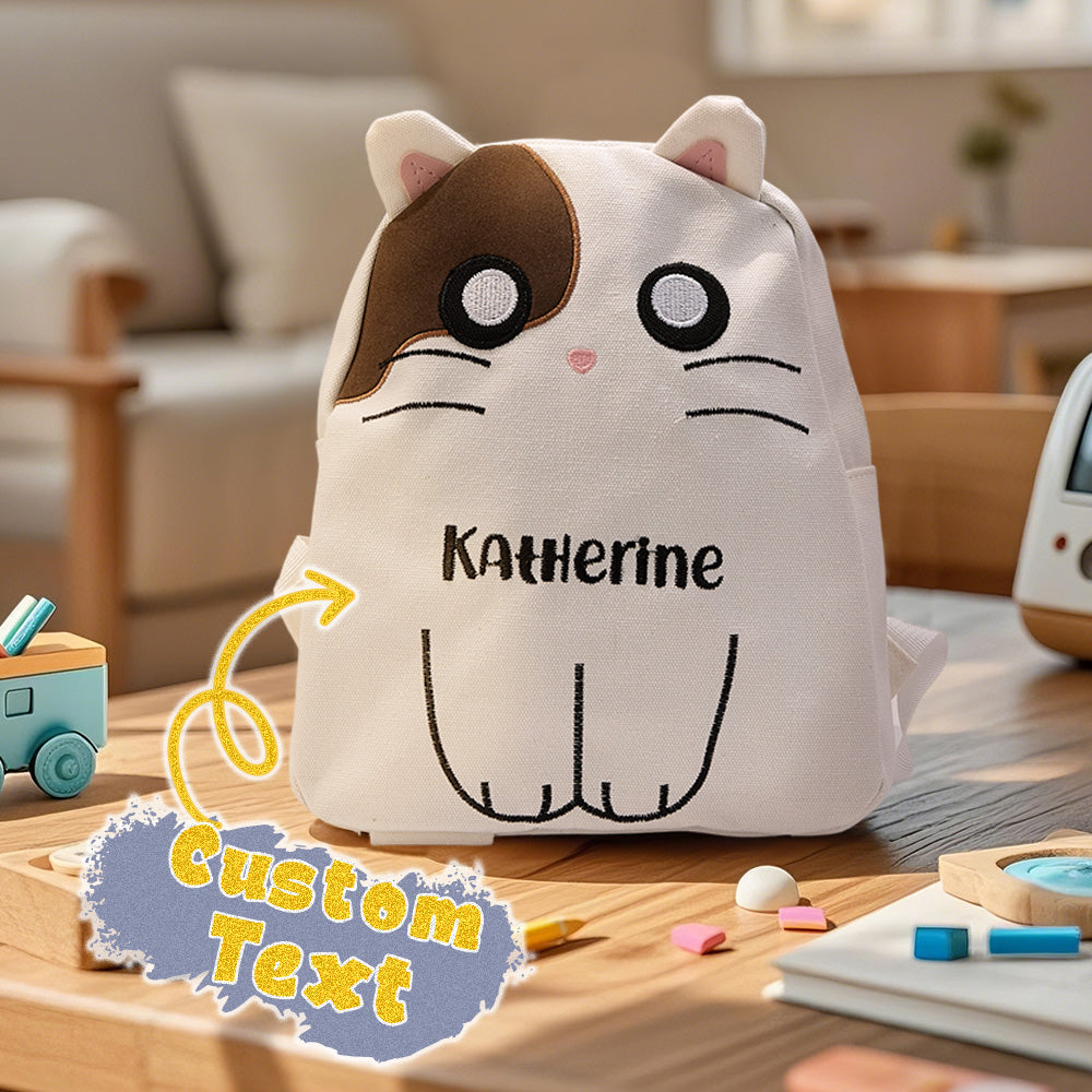 Personalized Embroidered Name Plush Animal Kids Backpack