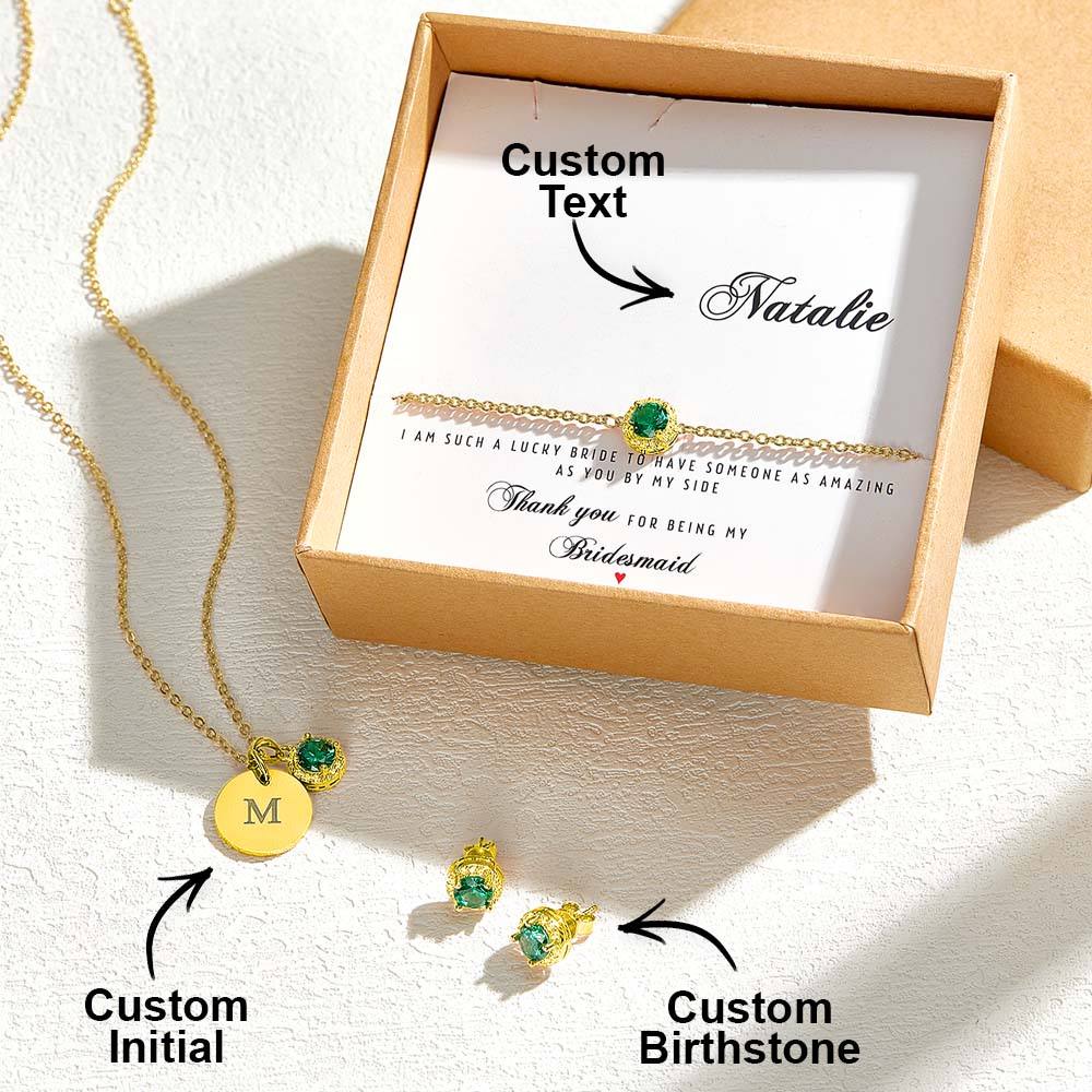 Personalized Jewelry Set – Necklace, Earrings and Bracelet