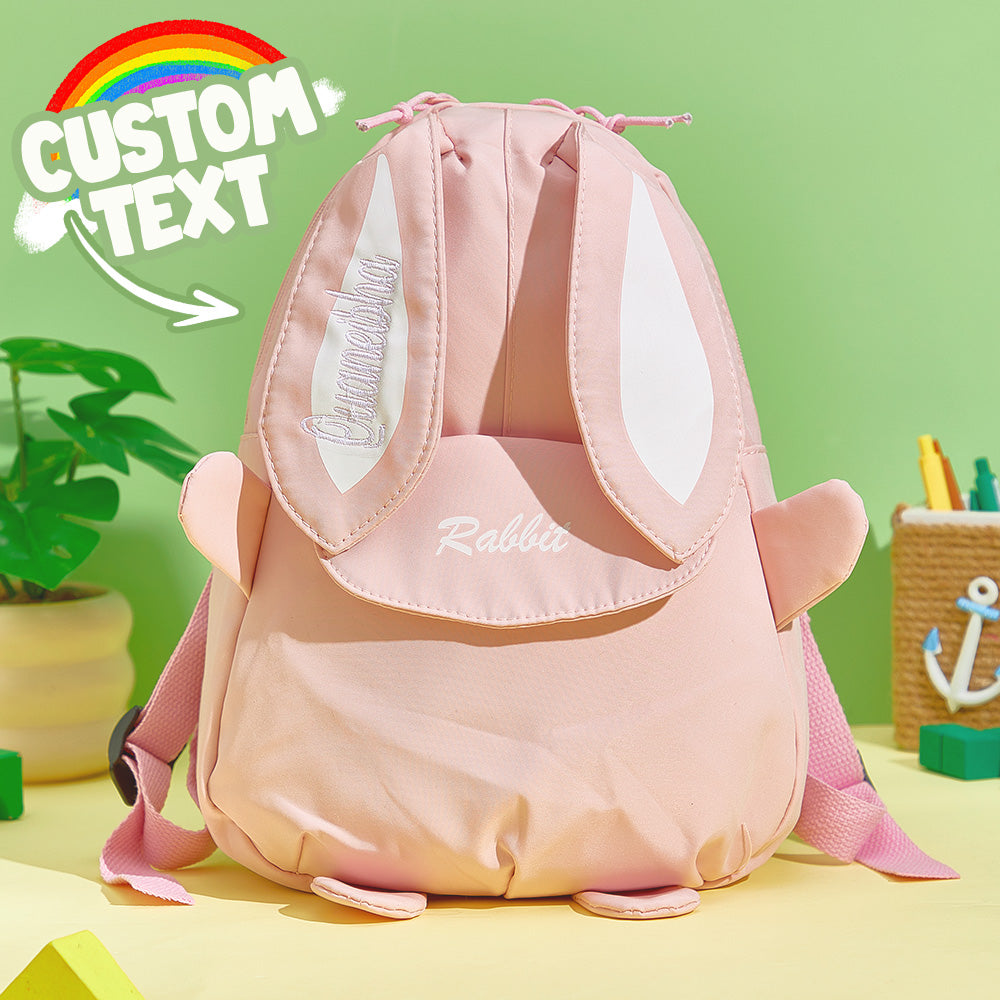Personalized Name-Embroidered Mini Bunny Backpack – Kids' Gift