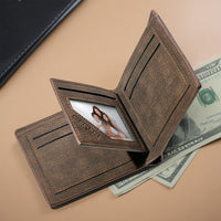 Personalized Photo & Text Men's Wallet – Elegant, Meaningful Gift