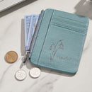 Custom Name & Birth Flower PU Leather Wallet