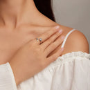 925 Ayar Gümüş Kamelya Açık Yüzük – Romantik ve Ayarlanabilir Tasarım