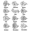 Personalized Birth Flower Design Wallet and Beaded Bracelet Set