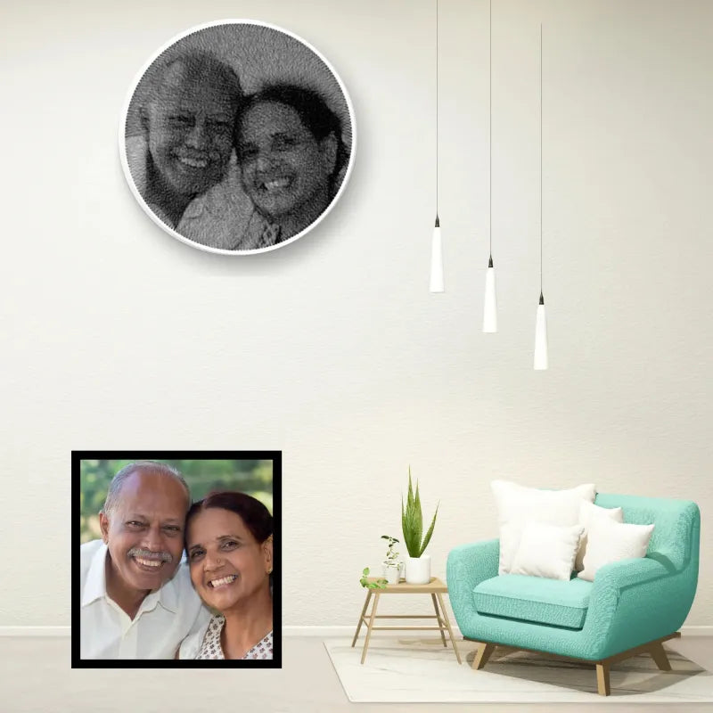 Kişiye Özel Fotoğraf İplik Sanatı Seti – DIY Portre Duvar Sanatı | Eşsiz El Yapımı Hediye