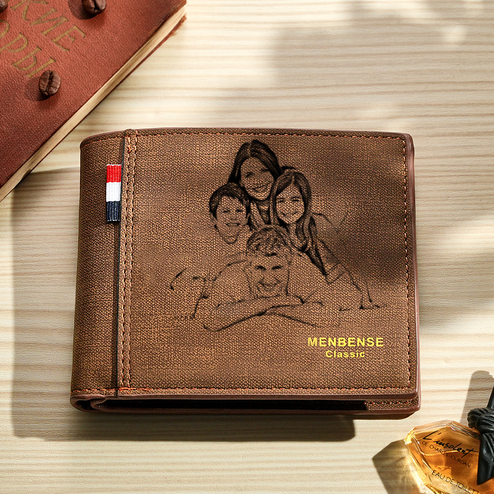 Personalized Photo & Text Men's Wallet – Elegant, Meaningful Gift