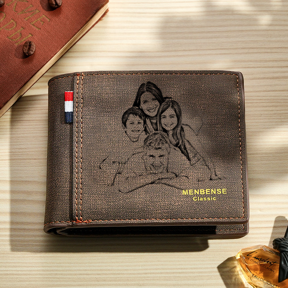 Personalized Photo & Text Men's Wallet – Elegant, Meaningful Gift