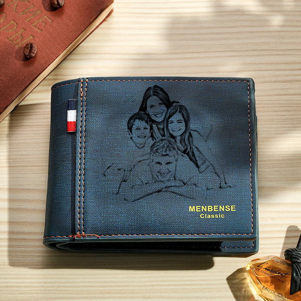 Personalized Photo & Text Men's Wallet – Elegant, Meaningful Gift