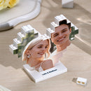 Personalized Heart-Shaped Photo Brick Puzzle – Keepsake Design with Stand