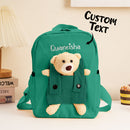 Custom Name-Embroidered Teddy Bear Backpack – For School & Everyday Use