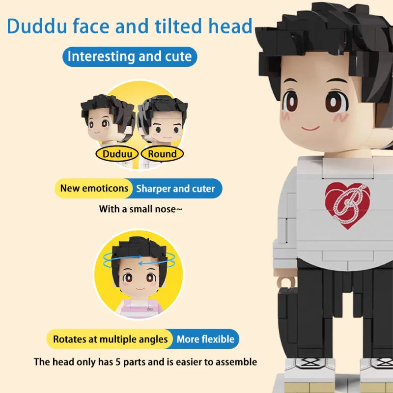 Duddu-Style Custom Brick Figure – Valentine's Day & Special Occasion Gift
