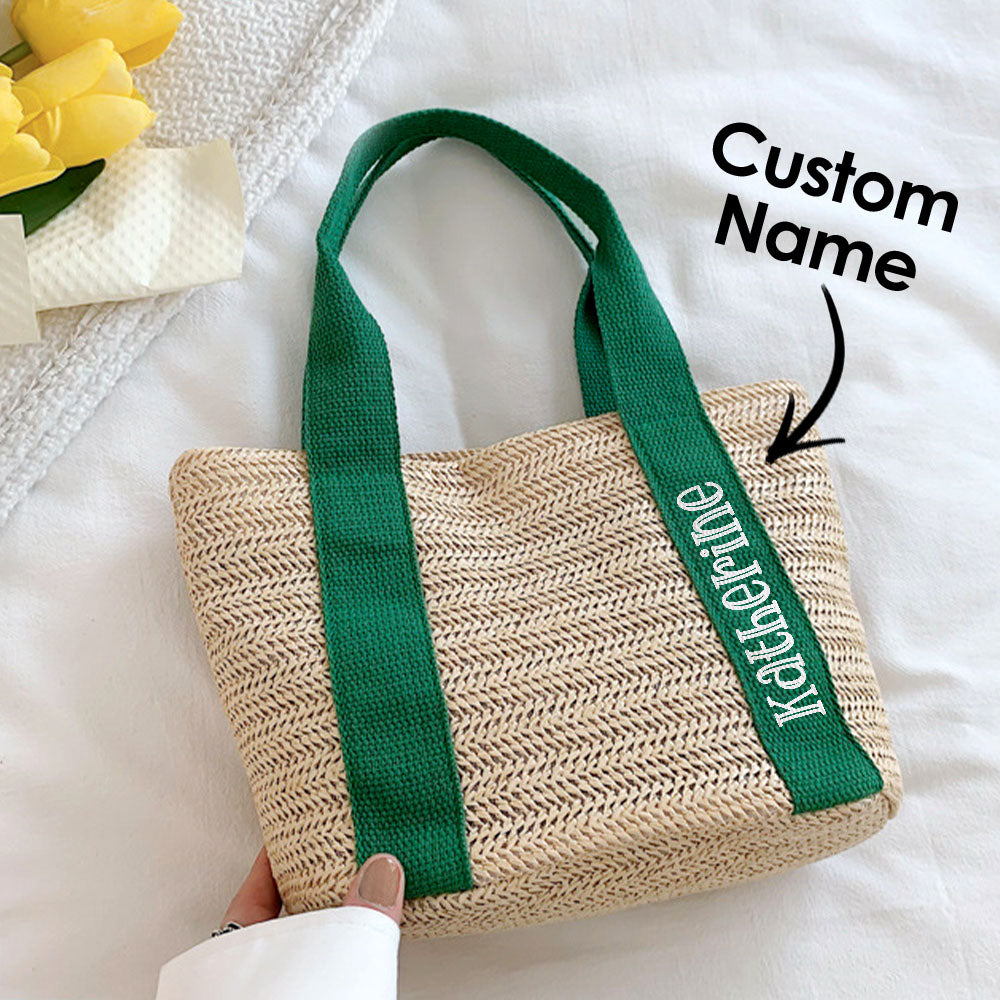Custom Straw Beach Bag – Bridal Shower & Summer Gift