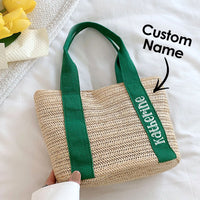 Custom Straw Beach Bag – Bridal Shower & Summer Gift