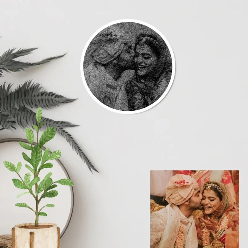Kişiye Özel Fotoğraf İplik Sanatı Seti – DIY Portre Duvar Sanatı | Eşsiz El Yapımı Hediye