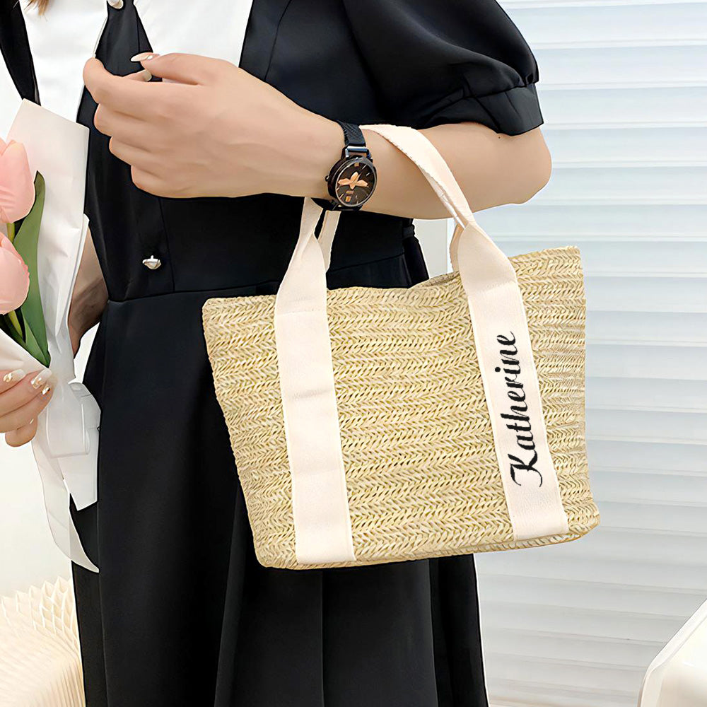 Custom Straw Beach Bag – Bridal Shower & Summer Gift