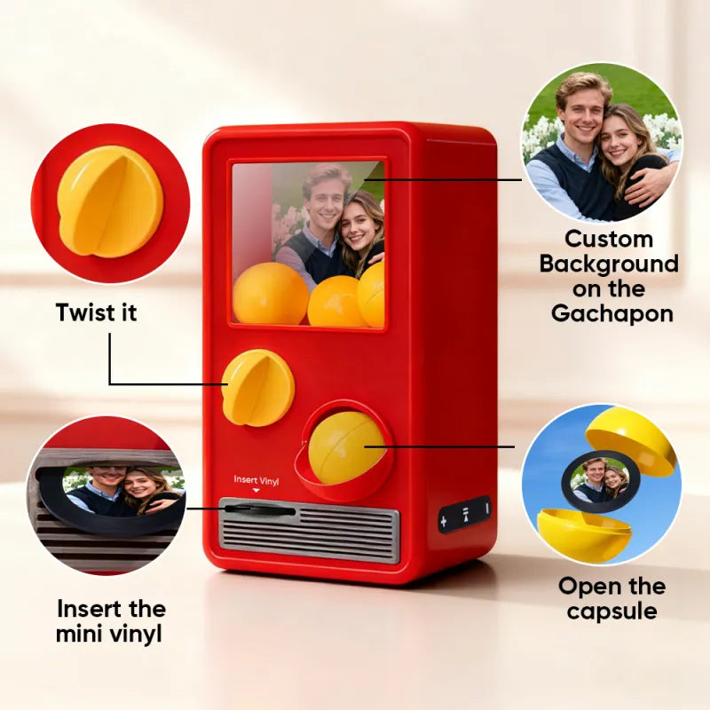 Personalized Musical Gachapon Surprise Box – Vintage Mini Jukebox
