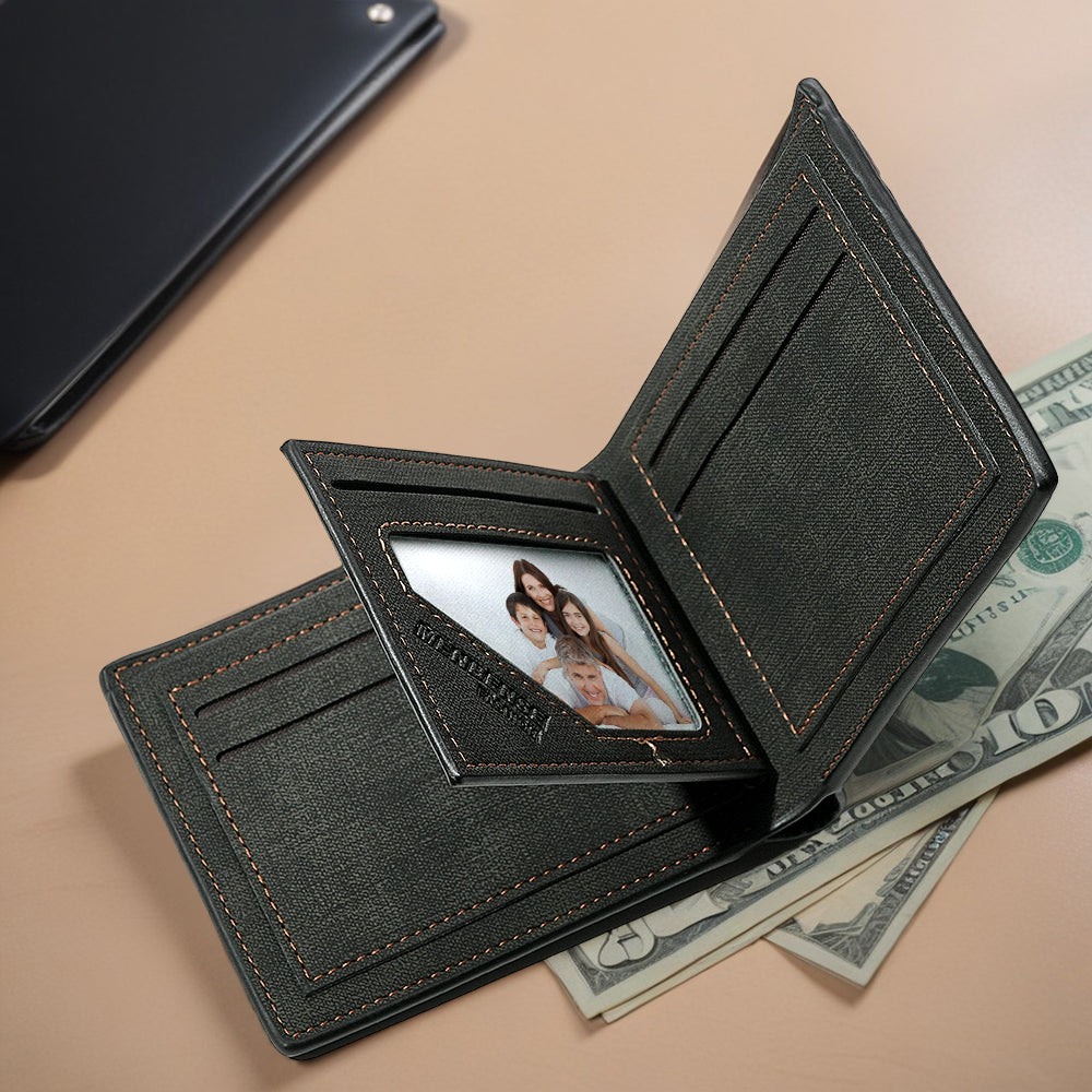 Personalized Photo & Text Men's Wallet – Elegant, Meaningful Gift