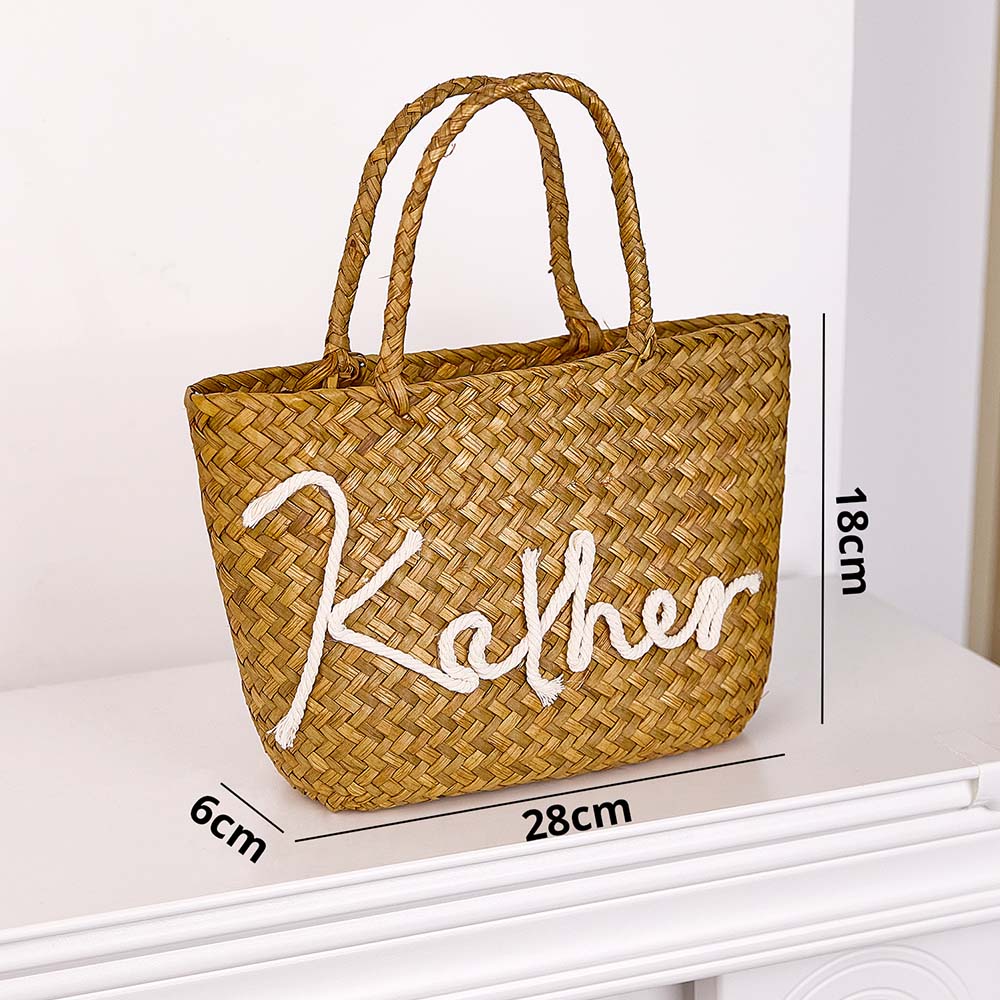 Personalized Handmade Boho Bucket Bag – Custom Name Beach & Travel Gift