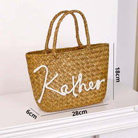Personalized Handmade Boho Bucket Bag – Custom Name Beach & Travel Gift