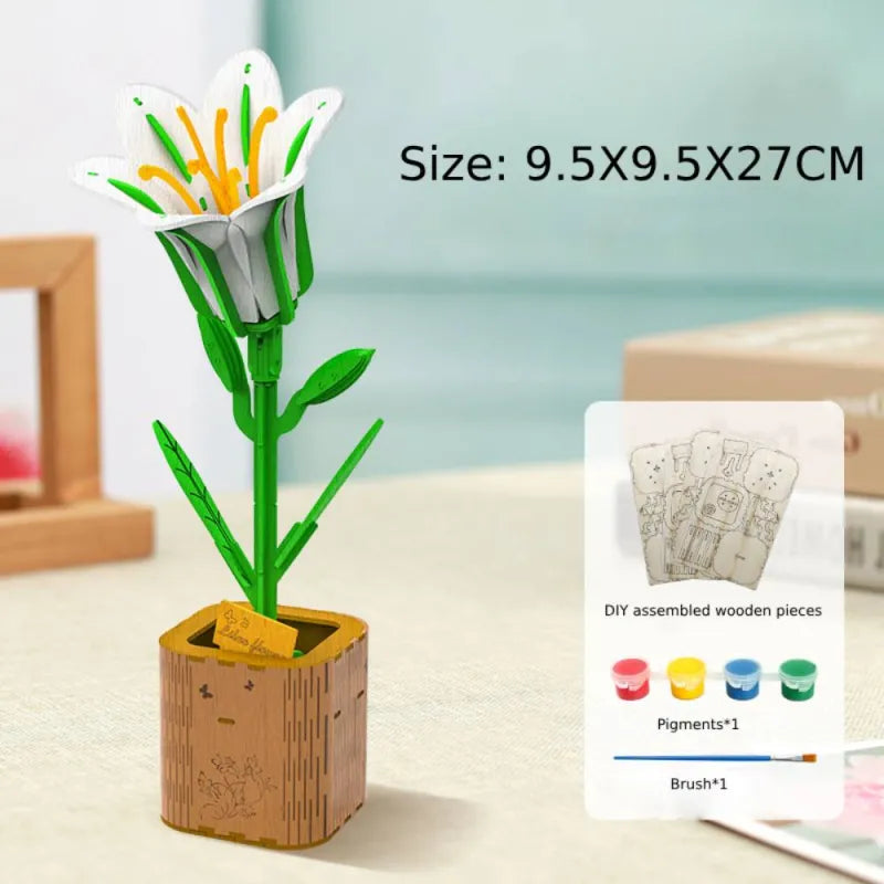 3D Wooden Flower Puzzle – Handmade Mother's Day Gift!