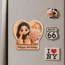 Custom 3D Printed Fridge Magnet from Photo – Personalized Cartoon Character Magnet