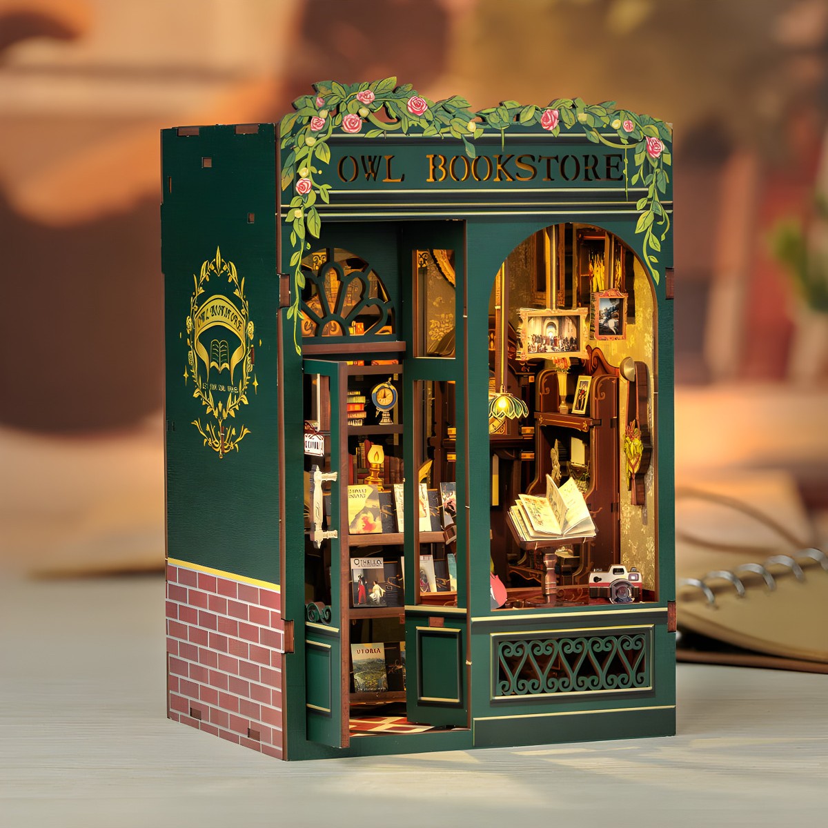 Owl Bookstore Mini Book Nook Dıy Kit – Kendin Yap Minyatür Oyuncak Ev