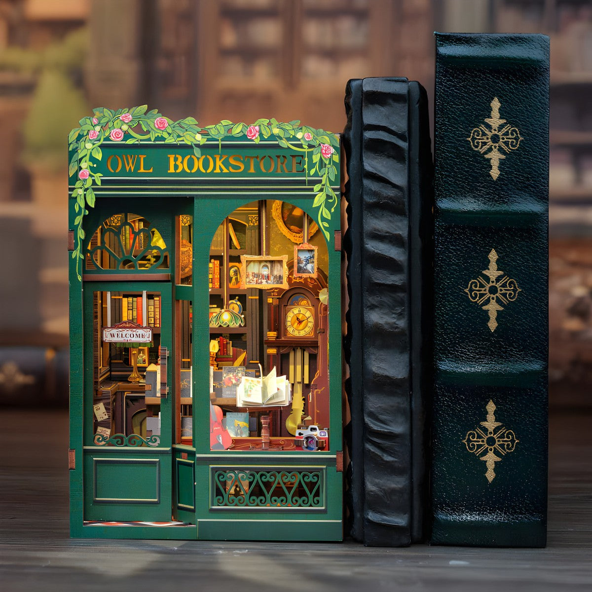Owl Bookstore Mini Book Nook Dıy Kit – Kendin Yap Minyatür Oyuncak Ev