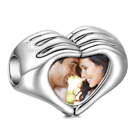 Personalized Finger Heart Photo Charm – 925 Sterling Silver | Meaningful Gift