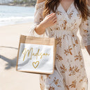 Personalized Jute Bag with Pocket – Reusable Beach & Travel Accessory - OnlineBazaar