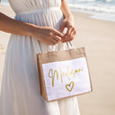 Personalized Jute Bag with Pocket – Reusable Beach & Travel Accessory - OnlineBazaar
