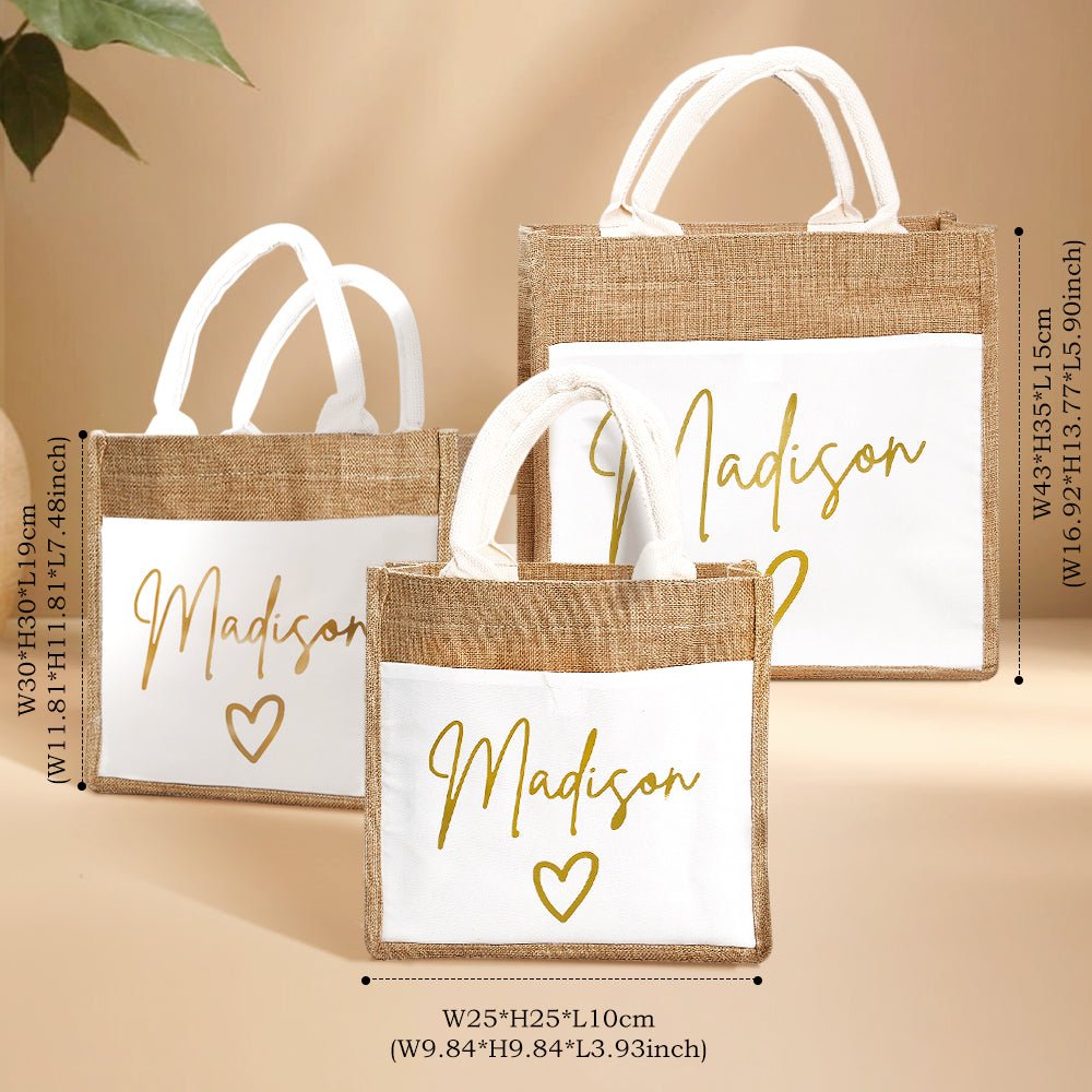 Personalized Jute Bag with Pocket – Reusable Beach & Travel Accessory - OnlineBazaar
