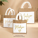 Personalized Jute Bag with Pocket – Reusable Beach & Travel Accessory - OnlineBazaar