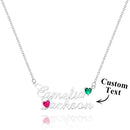 Kişiselleştirilmiş Çift İsimli Kolye - Doğum Taşlı Takı - Doğum Günü ve Yıl Dönümü Hediyesi Ona Özel - OnlineBazaar