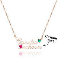 Kişiselleştirilmiş Çift İsimli Kolye - Doğum Taşlı Takı - Doğum Günü ve Yıl Dönümü Hediyesi Ona Özel - OnlineBazaar