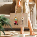 Personalized Birth Flower Illustration Jute Bag for Women & Girls - OnlineBazaar