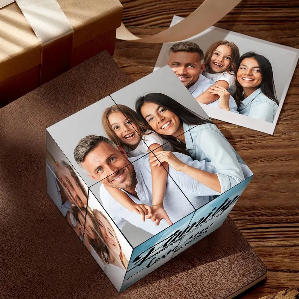 Personalized Photo Cube – Multi-Photo Frame, a Family Gift, "Together We Are Family" Magic Cube - OnlineBazaar