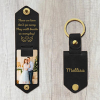 Personalized Photo PU Leather & Metal Keychain – Elegant Meaningful Gift - OnlineBazaar