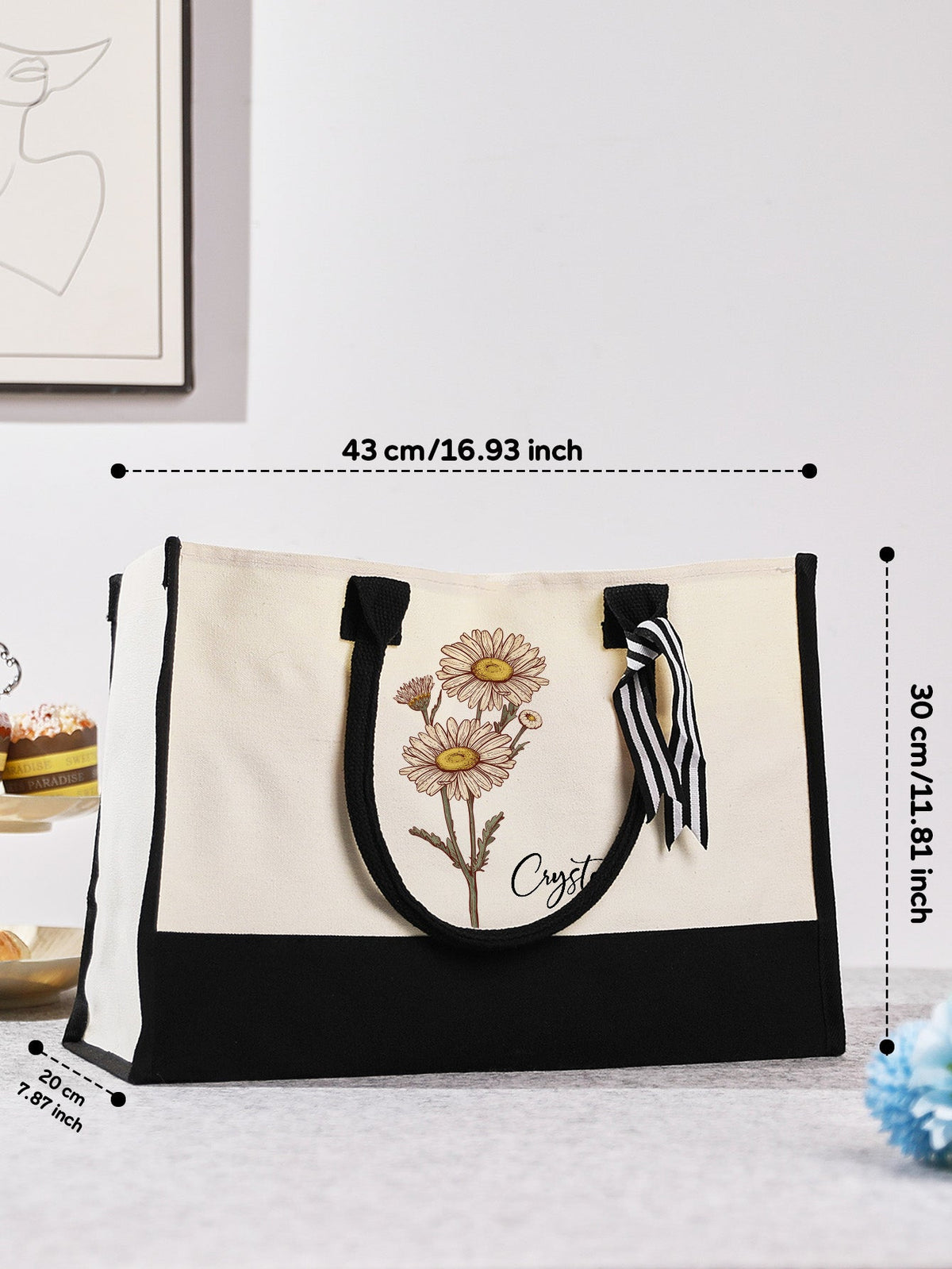 Personalized Canvas Tote Bag with Name - OnlineBazaar