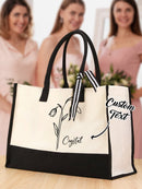 Personalized Canvas Tote Bag with Name - OnlineBazaar